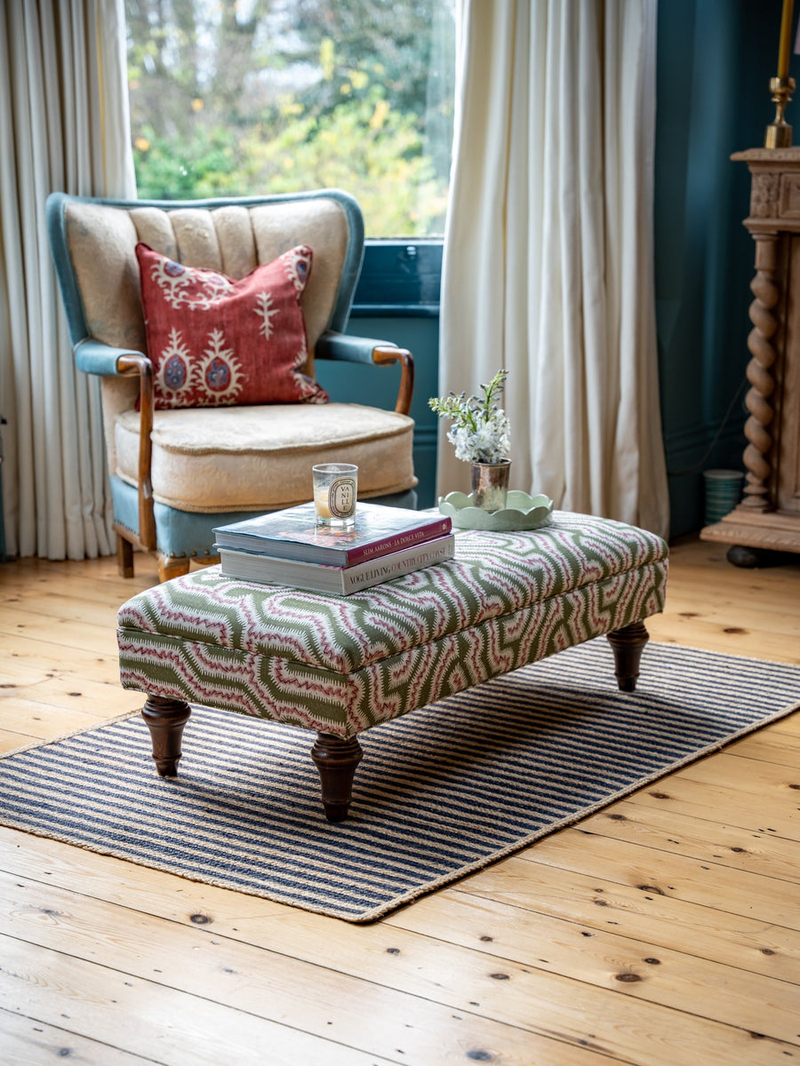 Bespoke Mini Madeleine Ottoman For Small Spaces - The House Upstairs