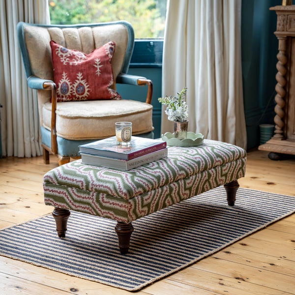 Bespoke Mini Madeleine Ottoman For Small Spaces - The House Upstairs