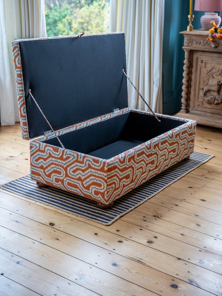 Bespoke Nora Storage Ottoman Footstool In Any Fabric - The House Upstairs