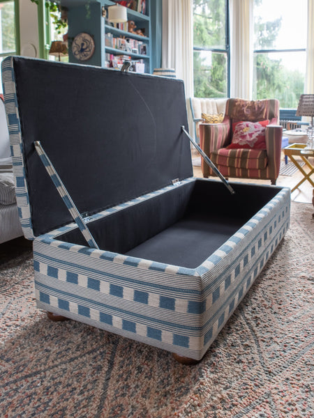 Bespoke Nora Storage Ottoman Footstool In Any Fabric - The House Upstairs