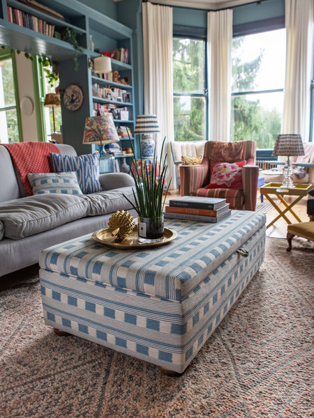 Bespoke Nora Storage Ottoman Footstool In Any Fabric - The House Upstairs