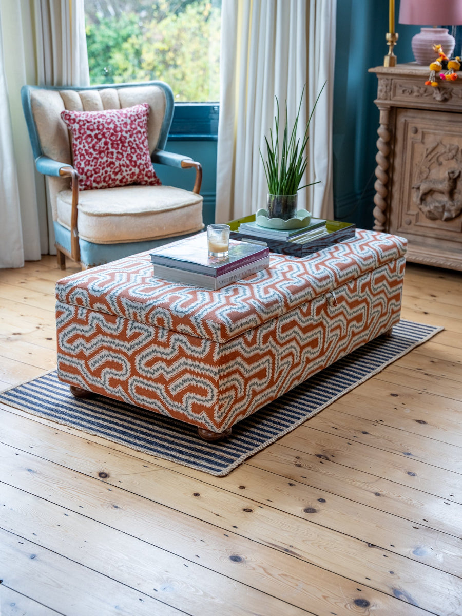 Bespoke Nora Storage Ottoman Footstool In Any Fabric - The House Upstairs