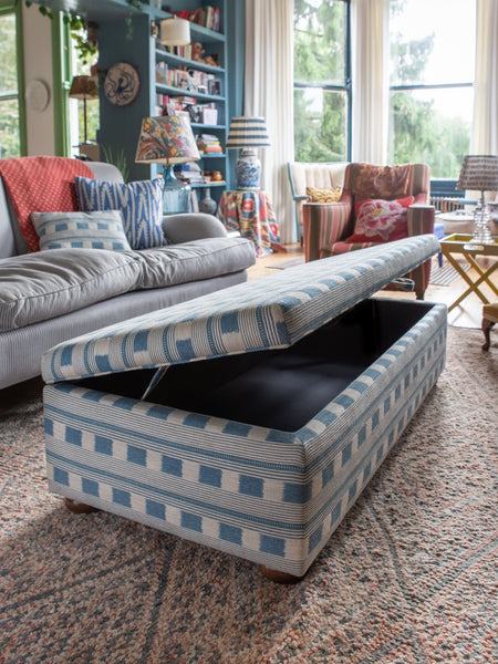 Bespoke Nora Storage Ottoman Footstool In Any Fabric - The House Upstairs