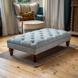 Bespoke Rebecca Buttoned Ottoman Footstool In Any Fabric - The House Upstairs