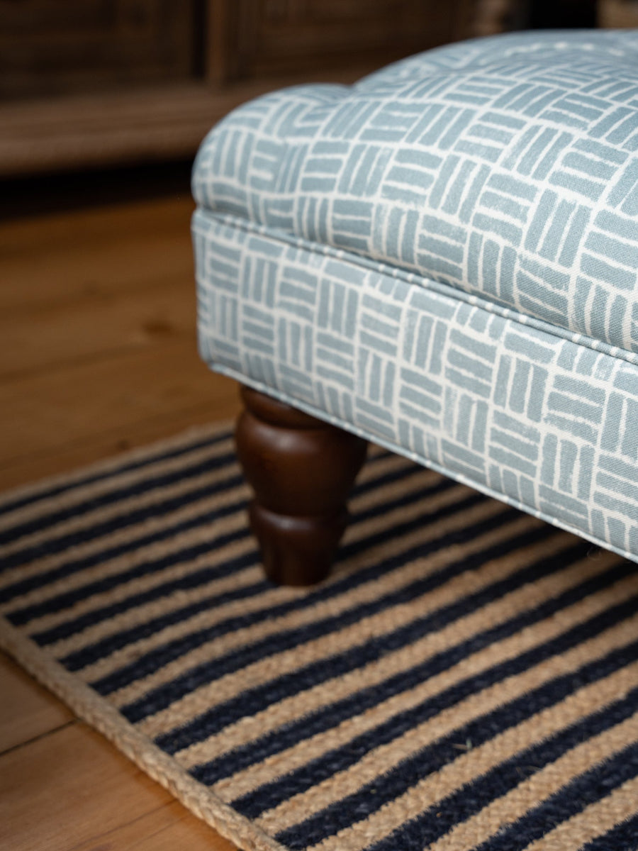 Bespoke Rebecca Buttoned Ottoman Footstool In Any Fabric - The House Upstairs