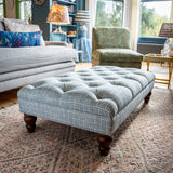 Bespoke Rebecca Buttoned Ottoman Footstool In Any Fabric - The House Upstairs