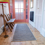 Black & Natural Jute Stripe Rug - The House Upstairs