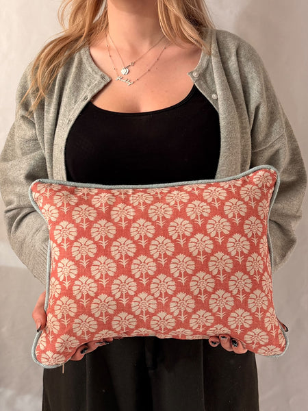 Foy and Co Cotswold Floral Raspberry Lumbar Cushion 40 x 30 cm