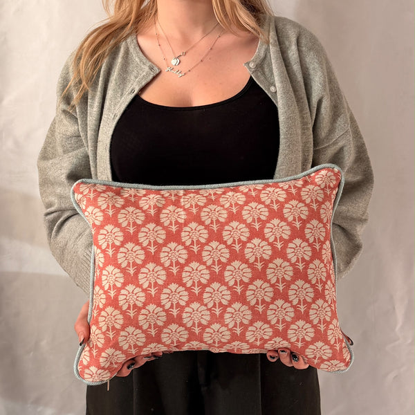 Foy and Co Cotswold Floral Raspberry Lumbar Cushion 40 x 30 cm