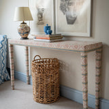 Emily Upholstered Console Table in Your Choice of Fabric - The House Upstairs