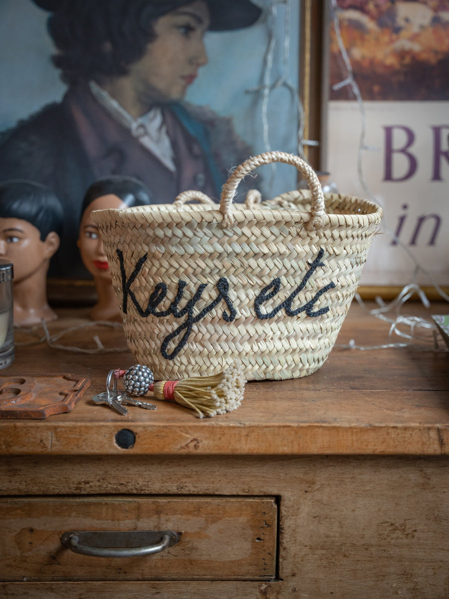 Handmade & Hand Embroidered Keys Basket - The House Upstairs