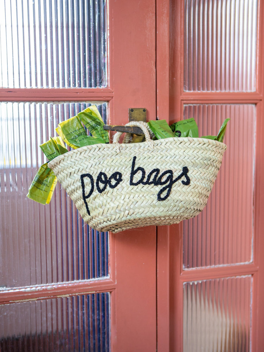 Handmade & Hand embroidered Poo Bags Basket - The House Upstairs