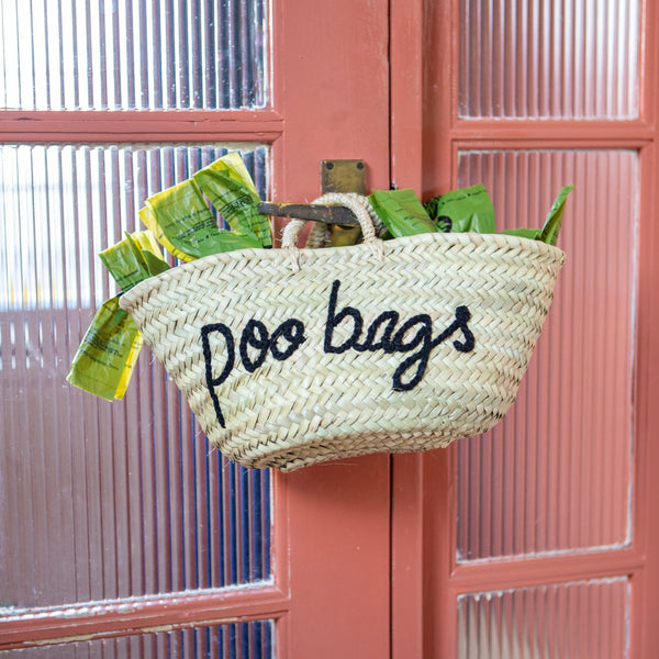 Handmade & Hand embroidered Poo Bags Basket - The House Upstairs