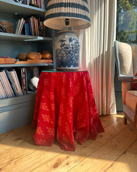 Ikat Tablecloth, Tables & Glass 50cm diameter - The House Upstairs