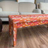 Aria custom fabric end of bed bench in Fathom Hot Pink