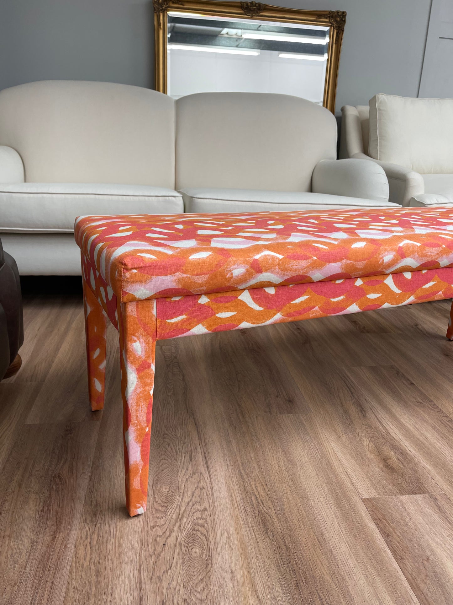 Long upholstered bench deals