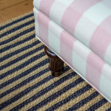 Mini Madeleine Ottoman Footstool in Ian Mankin Gingham - The House Upstairs