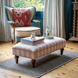 Mini Madeleine Ottoman Footstool in Ian Mankin Gingham - The House Upstairs