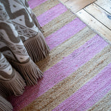 Pink & Natural Jute Wide Stripe Rug - The House Upstairs