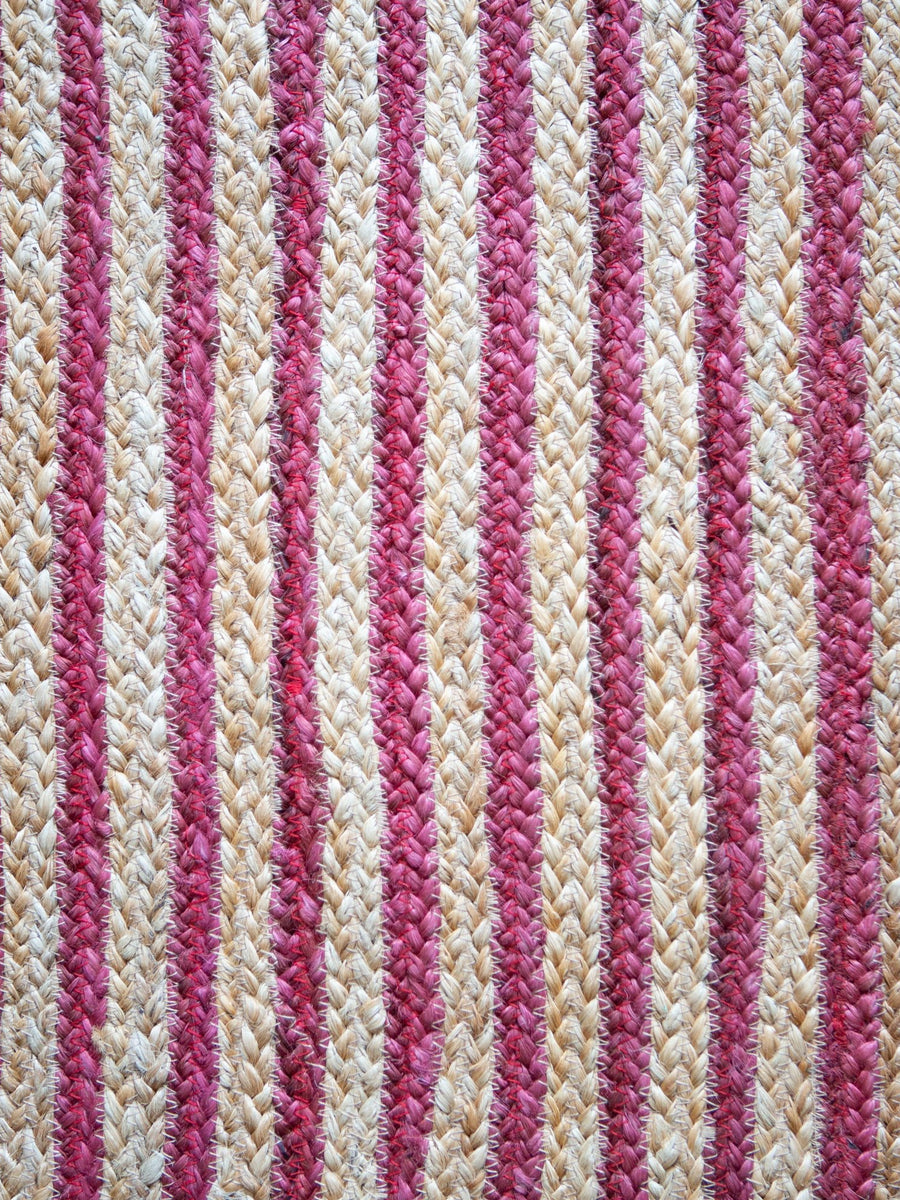 Red & Natural Jute Stripe Rug - The House Upstairs