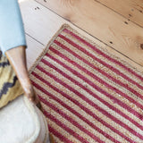 Red & Natural Jute Stripe Rug - The House Upstairs