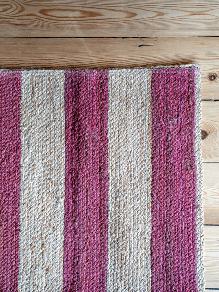 Red & Natural Wide Stripe Rug - The House Upstairs