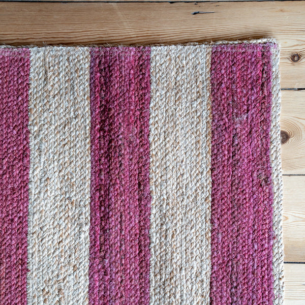 Red & Natural Wide Stripe Rug - The House Upstairs