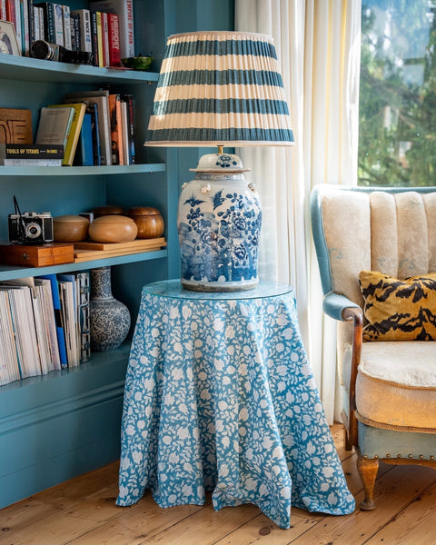 Table & Tablecloth Combo | Blue Floral - The House Upstairs