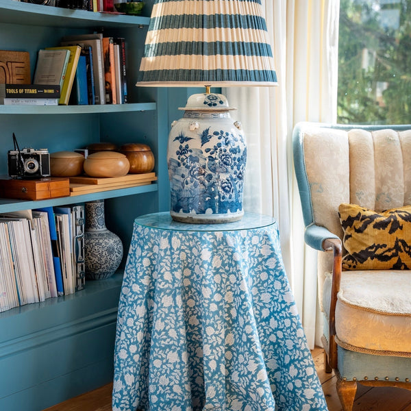 Table & Tablecloth Combo | Blue Floral - The House Upstairs