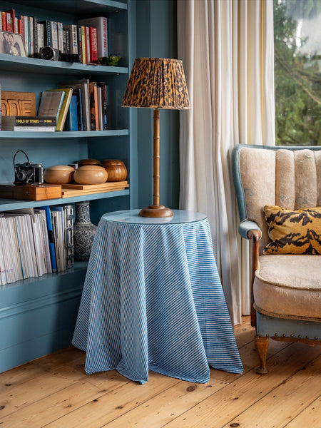 Table & Tablecloth Combo | Blue Stripe - The House Upstairs