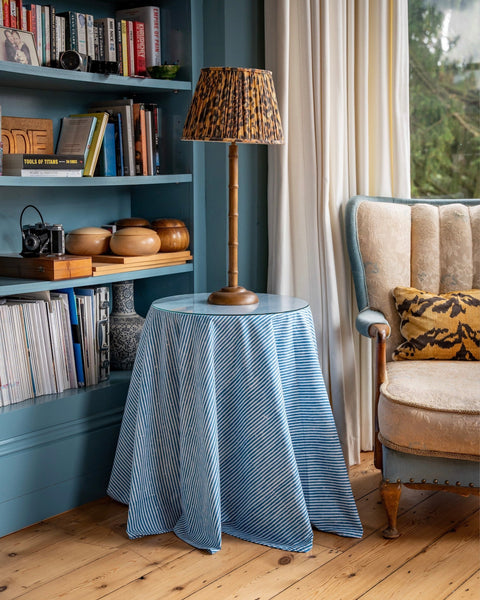 Table & Tablecloth Combo | Blue Stripe - The House Upstairs