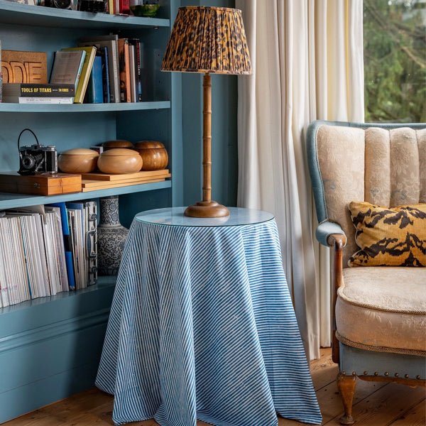 Table & Tablecloth Combo | Blue Stripe - The House Upstairs