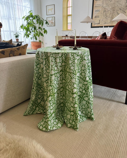 Table & Tablecloth Combo | Green Floral - The House Upstairs