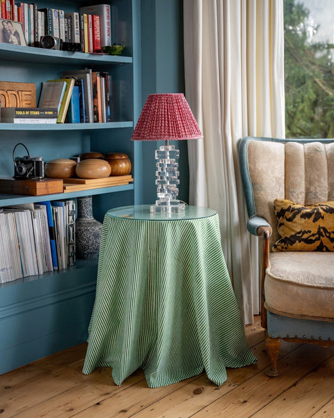 Table & Tablecloth Combo | Green Stripe - The House Upstairs