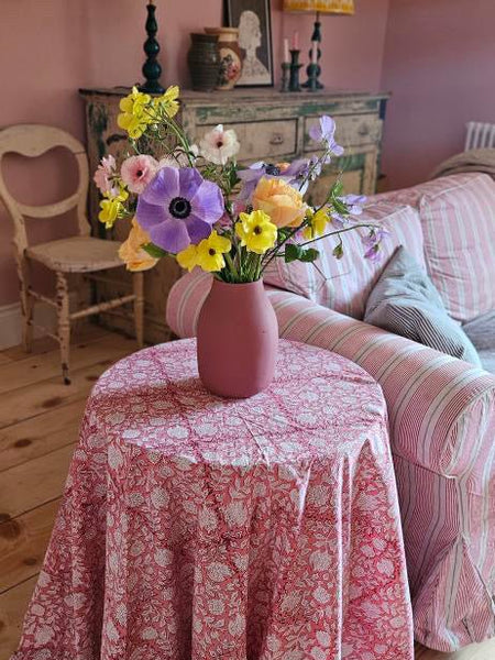 Table & Tablecloth Combo | Pink Floral - The House Upstairs