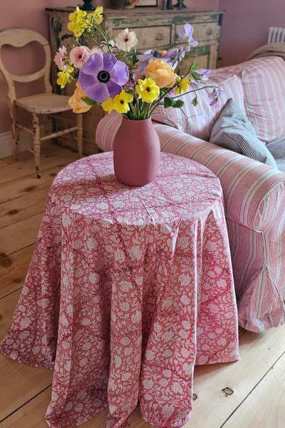 Table & Tablecloth Combo | Pink Floral - The House Upstairs