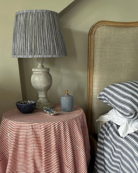 Table & Tablecloth Combo | Red Stripe - The House Upstairs