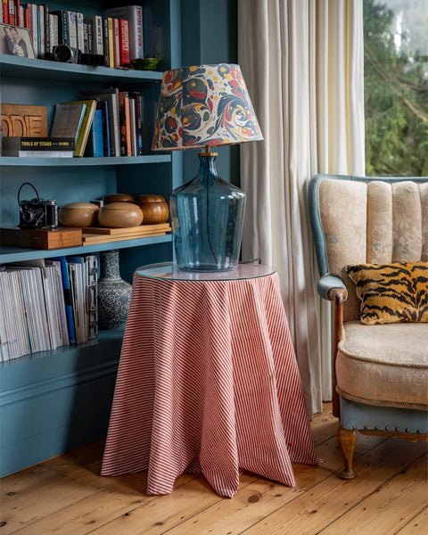 Table & Tablecloth Combo | Red Stripe - The House Upstairs