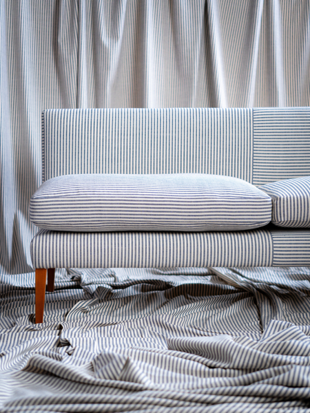 Navy Blue Emily Banquette available in 3 sizes Off The Roll