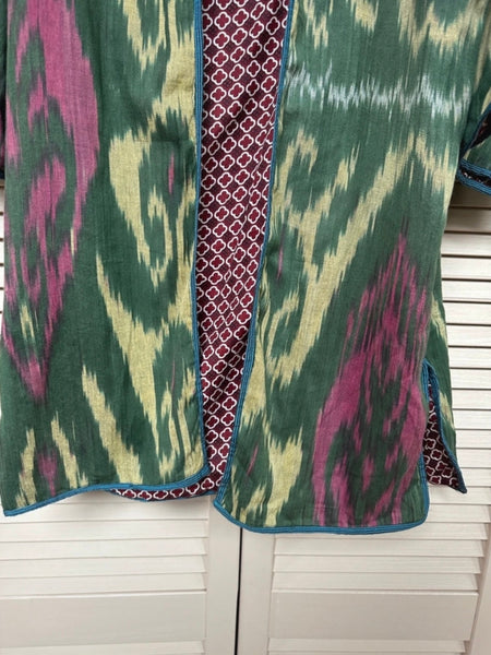 Uzbekistan Ikat Reversible Duster Jacket - The House Upstairs