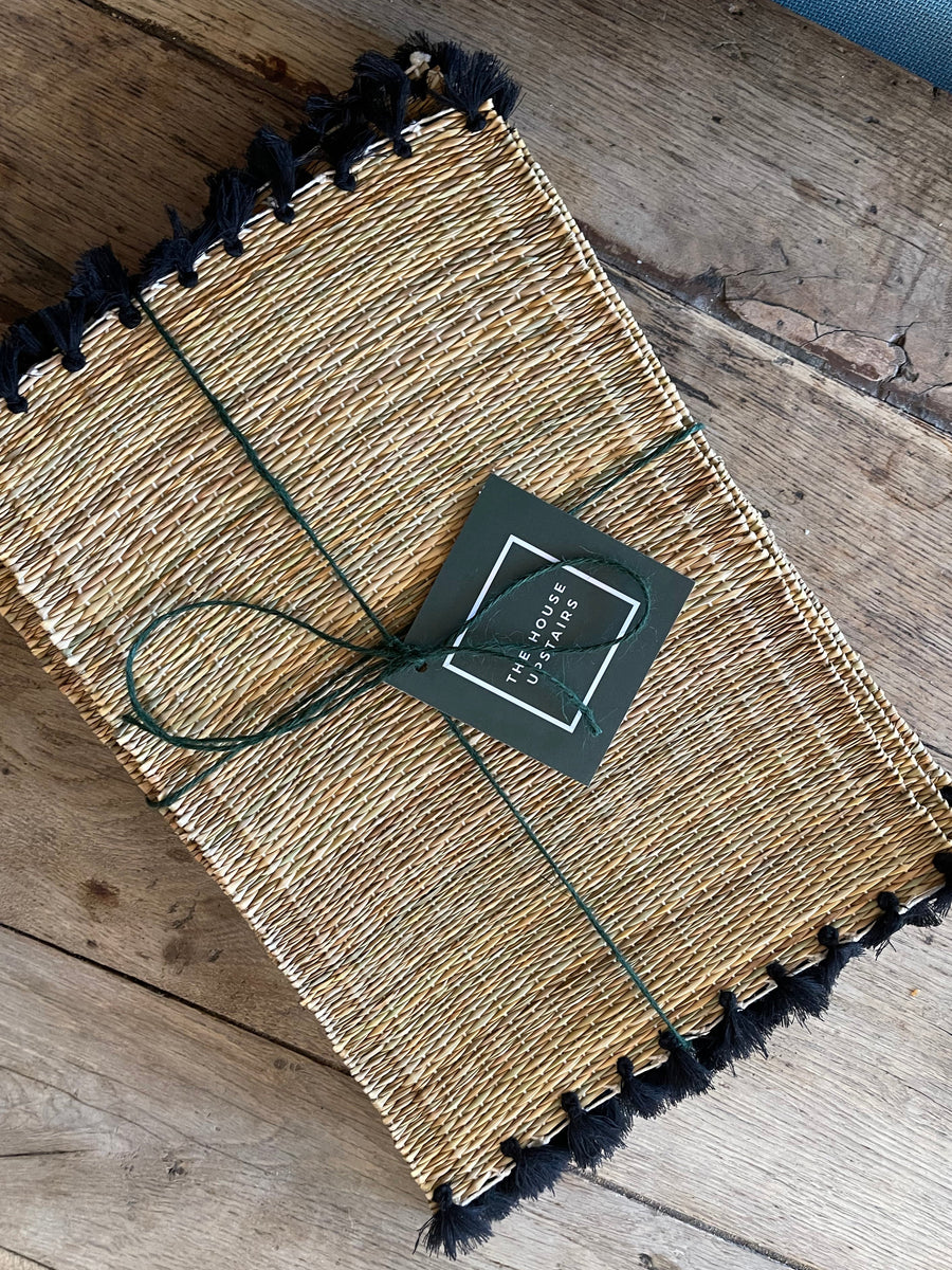 6 Handmade Moroccan Placemats - Black - The House Upstairs