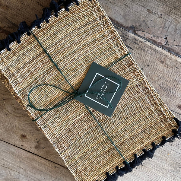 6 Handmade Moroccan Placemats - Black - The House Upstairs