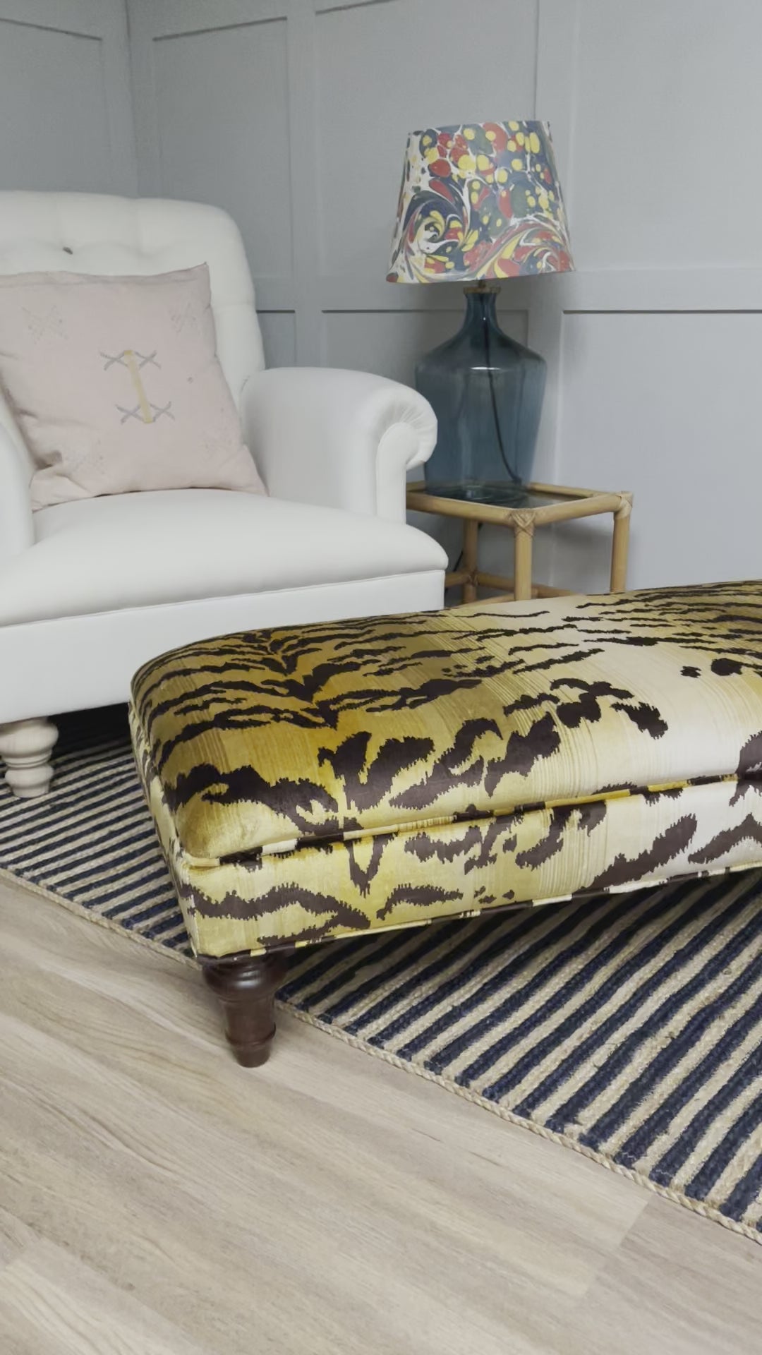 Animal Print Ottoman - Handmade to order