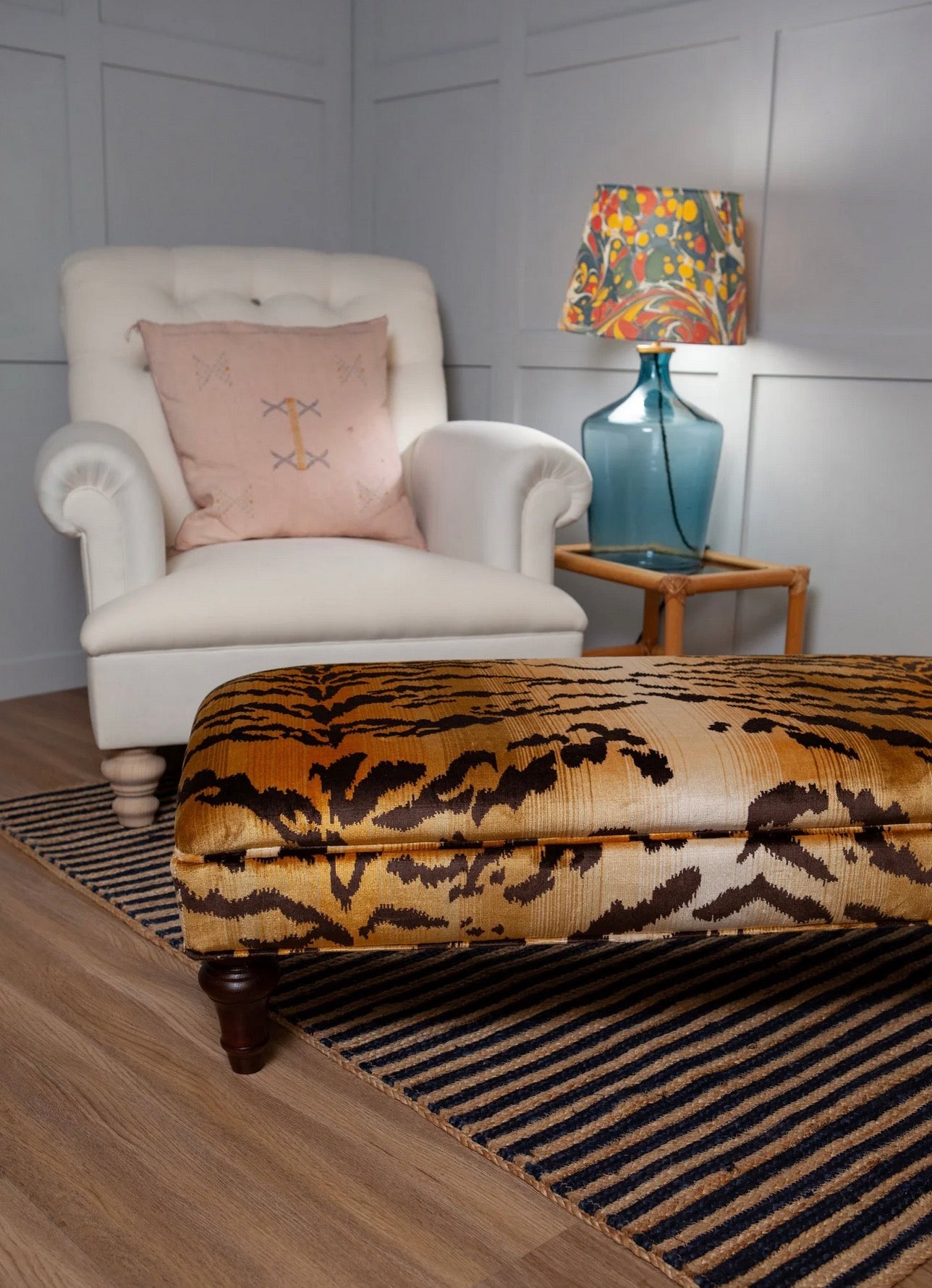 Bespoke Bryher Ottoman Footstool In Any Fabric