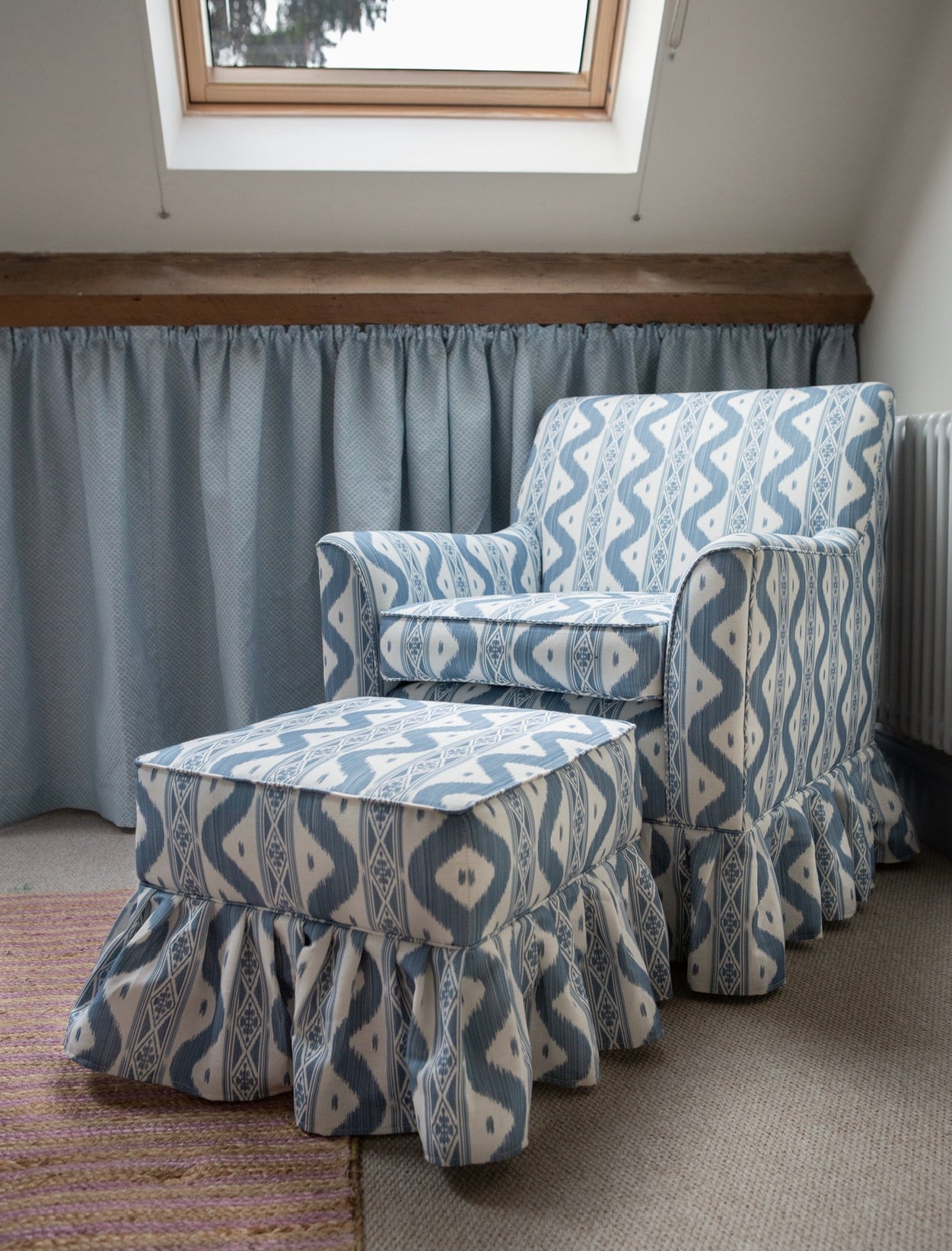 Bespoke Elle Armchair & Footstool In Your Choice of Fabric - The House Upstairs