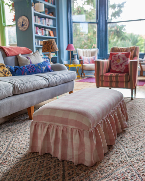 Bespoke Jemila Skirted Ottoman In Any Fabric - The House Upstairs
