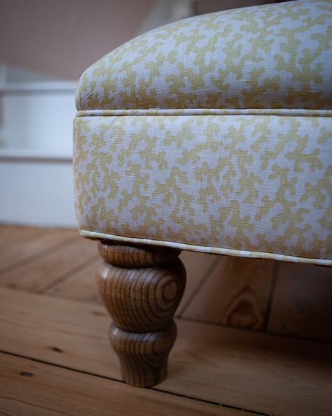 Bryher Classic Ottoman Large in Colefax & Fowler Yellow - The House Upstairs