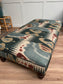 Bryher Classic Ottoman in Blue Lewis & Wood Ikat