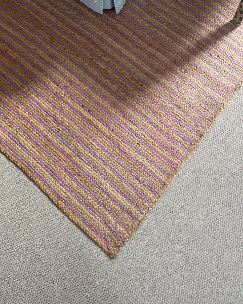 Pink & Natural Jute Stripe Rug