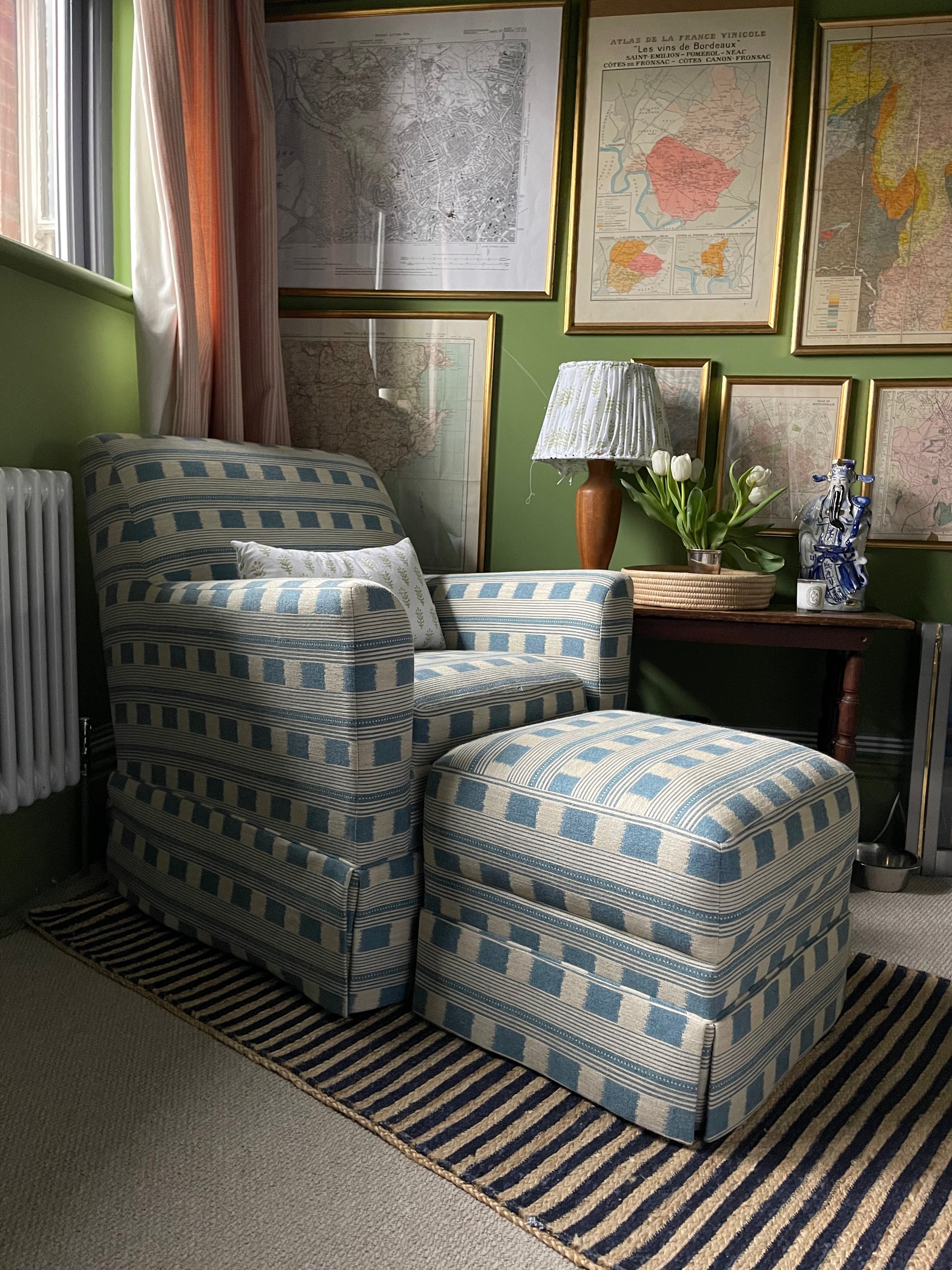 Bespoke Elle Armchair Footstool In Any Custom Fabric The House